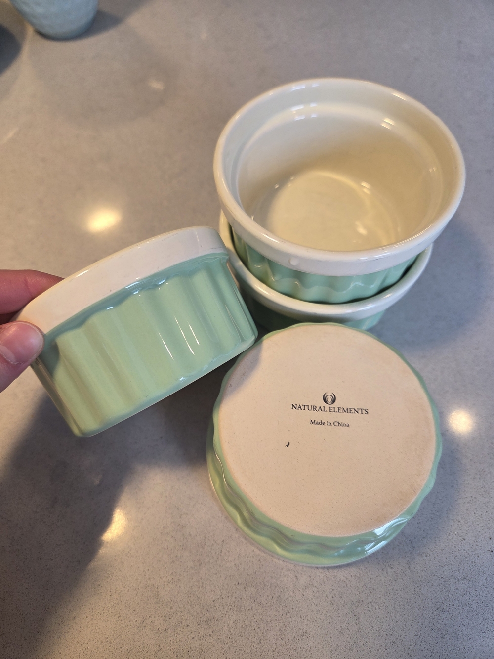 Green Ceramic Ramekins - Set of 4